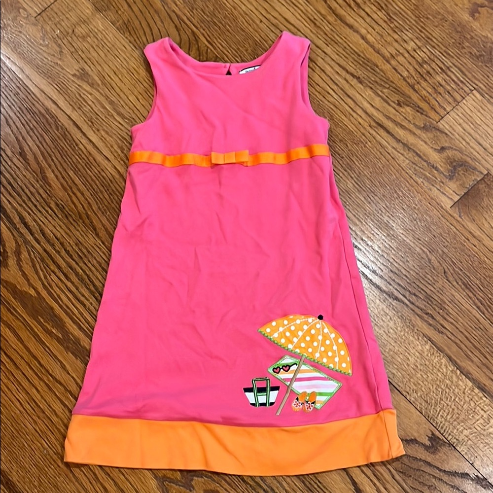 Hartstrings Pink and Orange Sleeveless Sundress